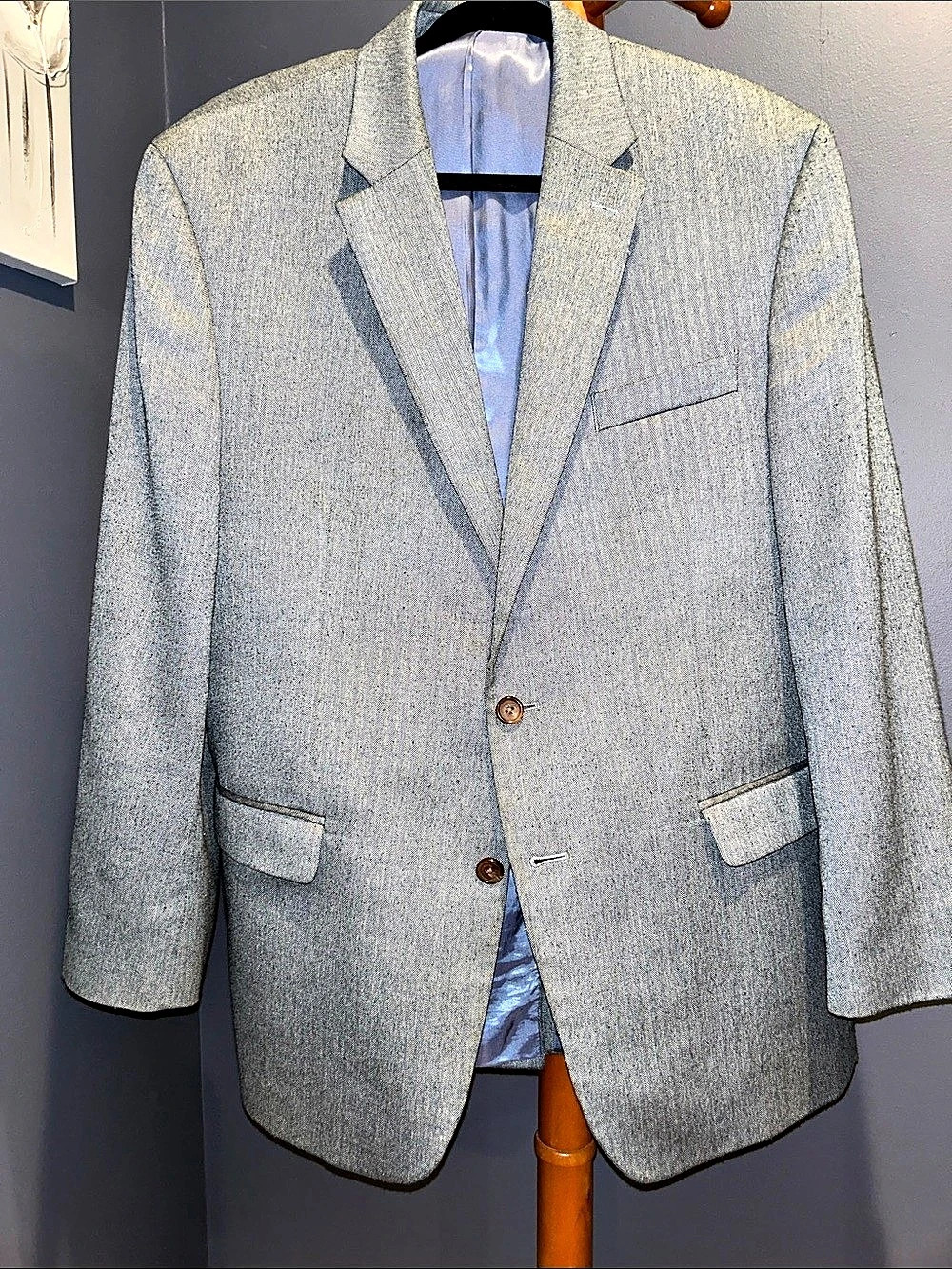 Lauren Ralph Lauren Men's Houndstooth Sport Coat Gray 44R